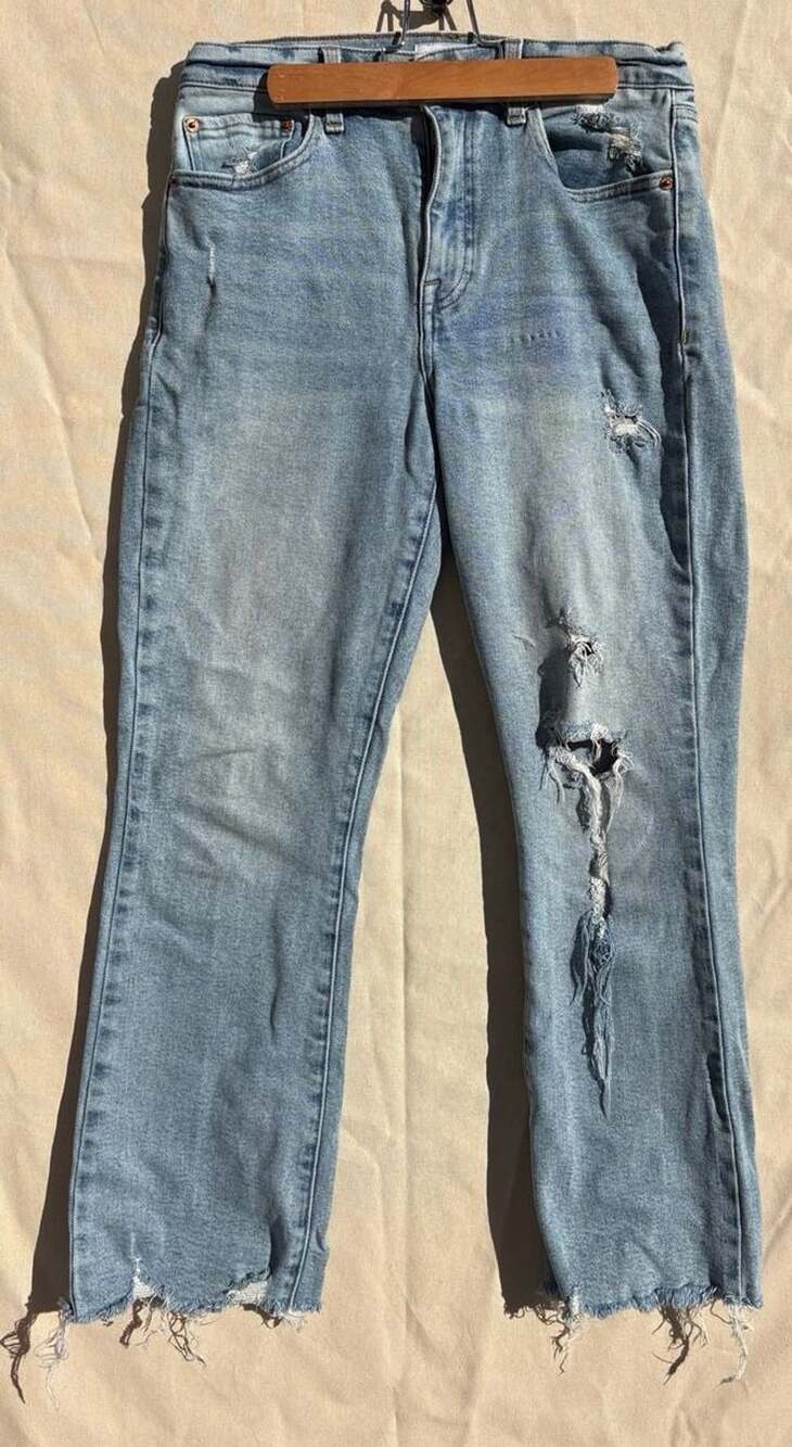 Pistola High Rise Distressed Raw Hem Denim Jeans Size 29